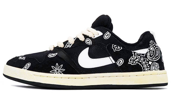 Nike Nike SB Alleyoop Leather Slip Resistant Abrasion Resistant Low top Skateboard Shoes Unisex Black White