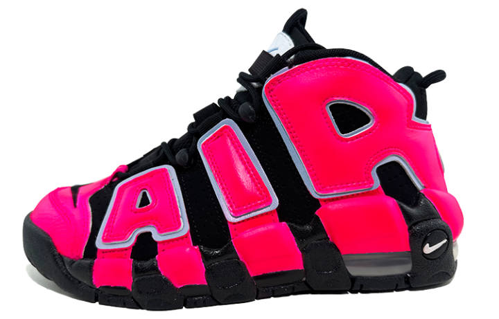 Nike Nike Air More Uptempo Coverage Slip Resistant Mid top Skateboard Shoes GS Black Rose Red