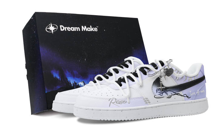 Nike Nike Court Vision 1 Skateboard Shoes Men's Low Top Black/White/Purple