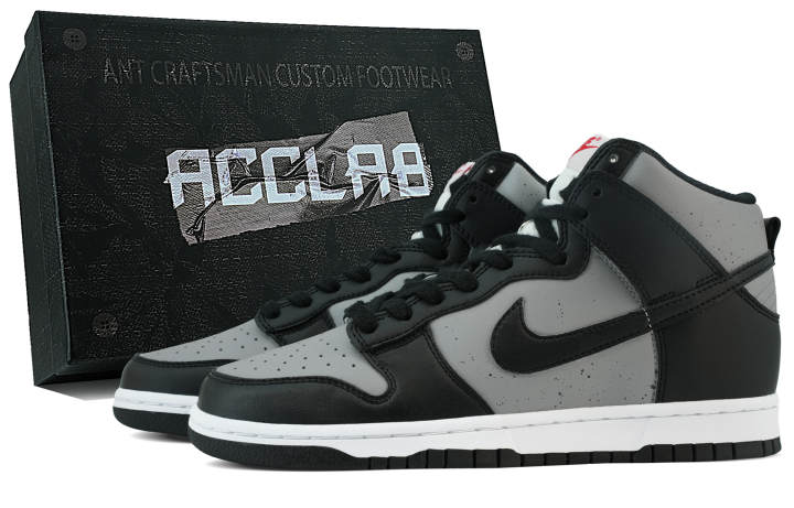 Nike Nike Dunk Slip Resistant Abrasion Resistant High top Skateboard Shoes Unisex Black Gray
