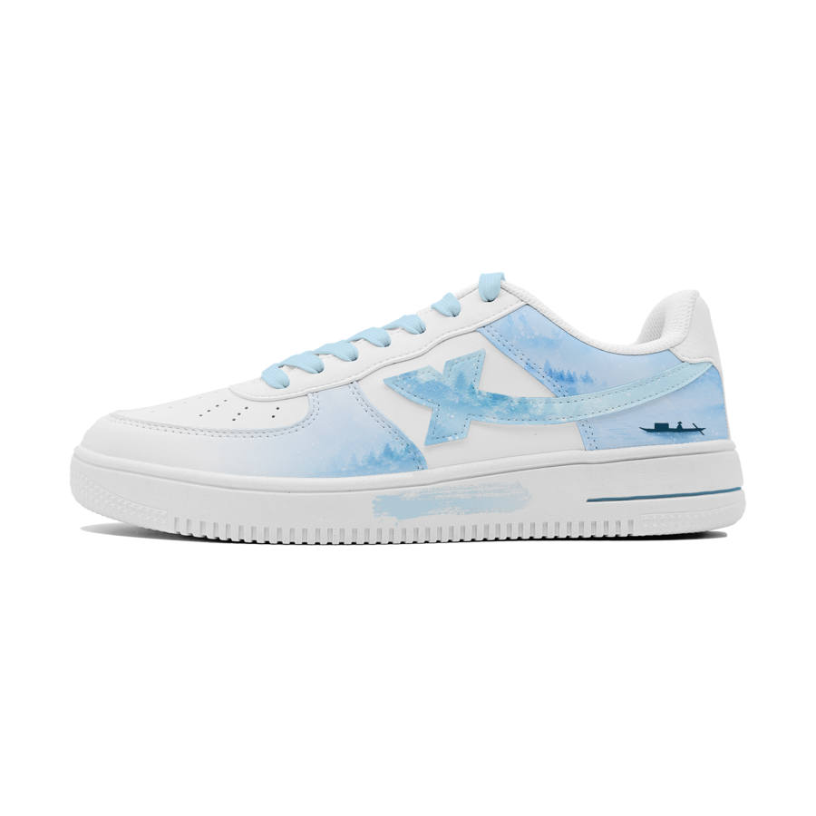 XTEP Slip Resistant Cushioning Low top Skateboard Shoes Men's Blue White