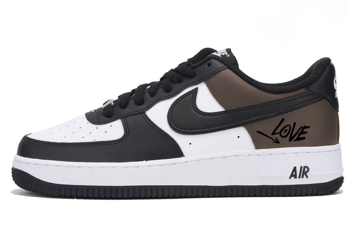 Nike Nike Air Force 1 Coverage Slip Resistant Low top Skateboard Shoes Unisex Black Brown
