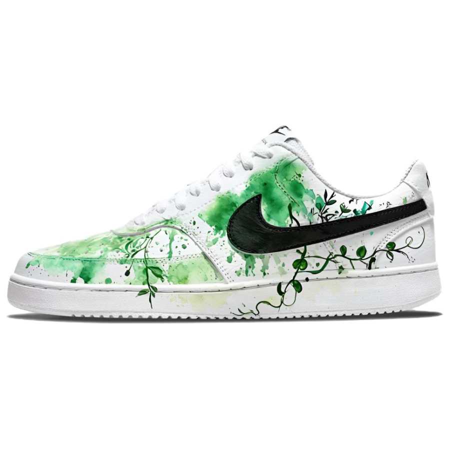 Nike Nike Court Vision 1 Vine Cyan Green Abrasion Resistant Low top Skateboard Shoes Men's White Green