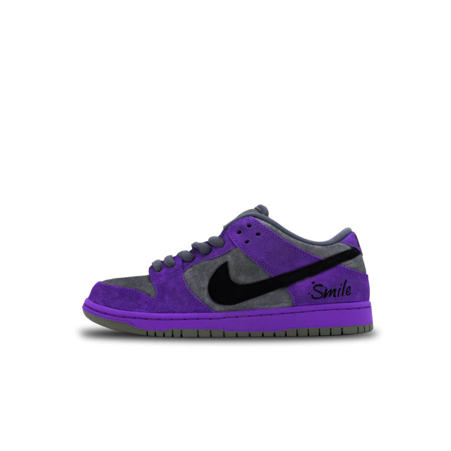 Nike Nike Dunk SB 'Smile'2.0 Suede American Vintage Abrasion Resistant Low top Skateboard Shoes Unisex Gray Purple