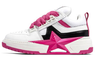 PENTAGONAL HEART Step Star Dream Collection Low top Skateboard Shoes Unisex White Rose Red