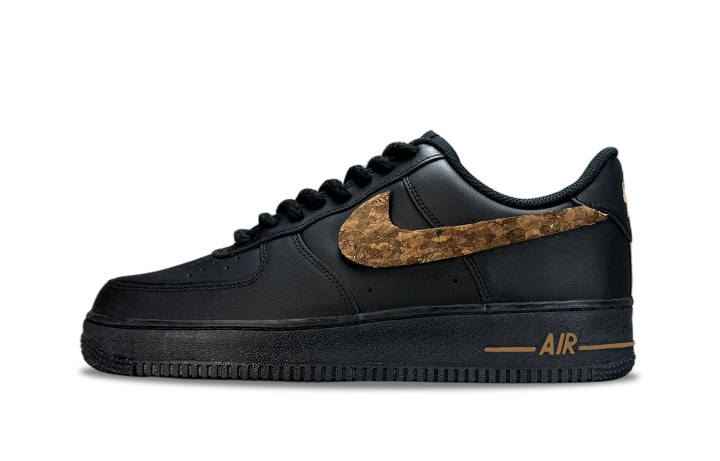 Nike Nike Air Force 1 Black Copper Abrasion Resistant Low top Skateboard Shoes Unisex Black
