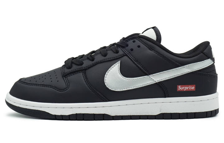 Nike Nike Dunk Leather Low top Skateboard Shoes Men's Silver Black