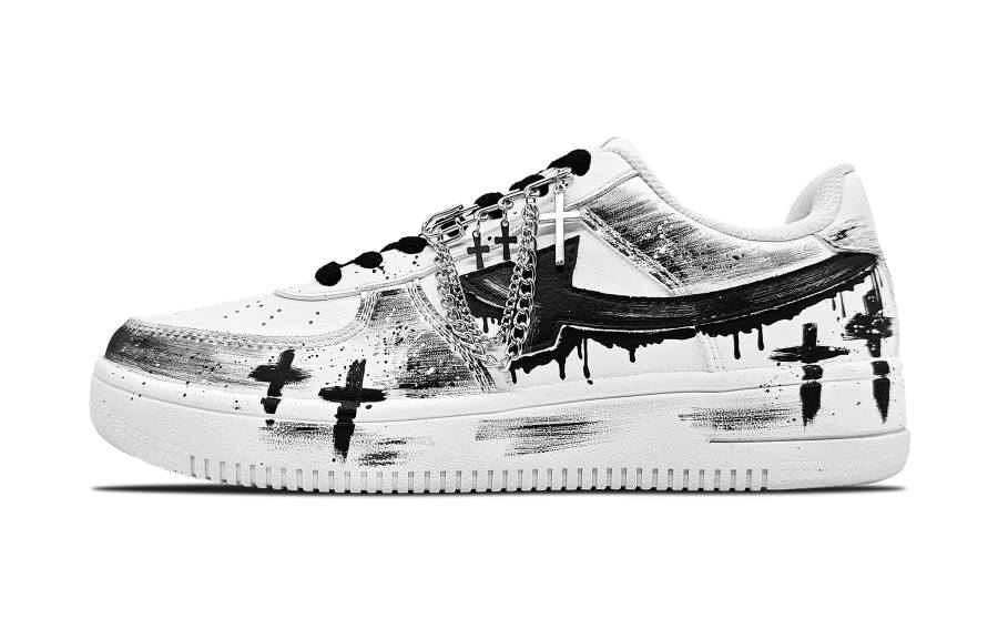 XTEP Air Force 1 Coverage Slip Resistant Abrasion Resistant Low top Skateboard Shoes Men's White Black