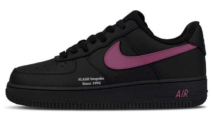 Nike Nike Air Force 1 Night Ghost Abrasion Resistant Abrasion Resistant Low top Skateboard Shoes Women's Black Red