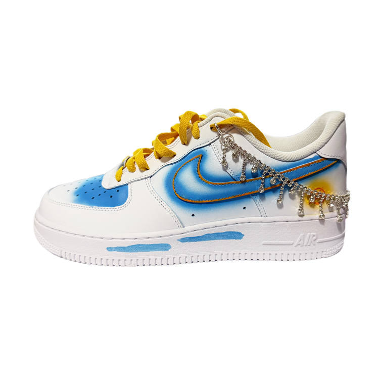 Nike Nike Air Force 1 07 Pikachu Low top Skateboard Shoes Men's White Blue Yellow