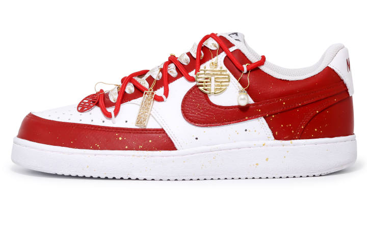 Nike Nike Court Vision 1 Slip Resistant Abrasion Resistant Low top Skateboard Shoes Men's Red White