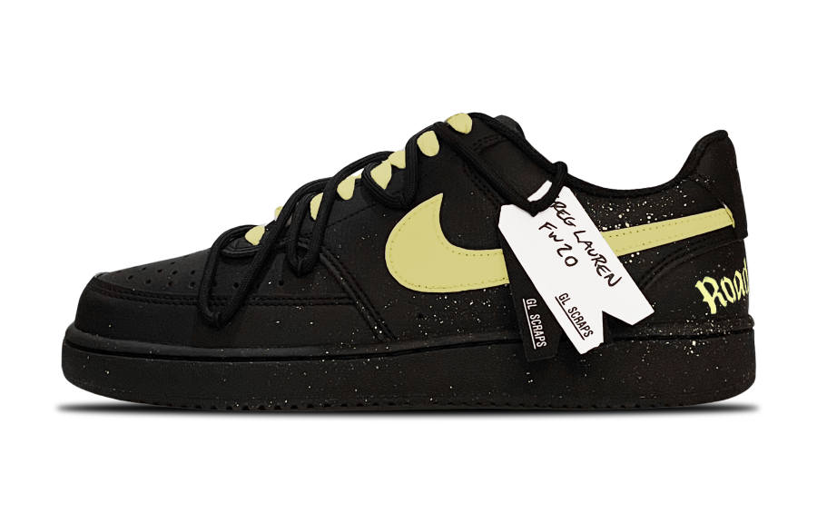 Nike Nike Court Vision Low Slip Resistant Abrasion Resistant Low top Skateboard Shoes Unisex Black Yellow