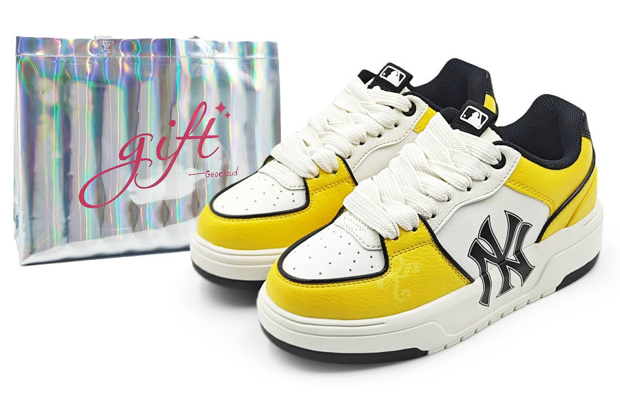 MLB Chunky Liner Abrasion Resistant Abrasion Resistant Low top Skateboard Shoes Unisex Yellow