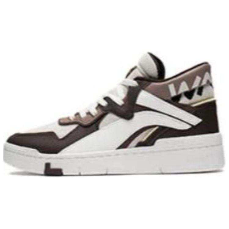 Li-Ning Li Ning Wave Mid Prm Leather Slip Resistant Cushioning Abrasion Resistant Mid top Skateboard Shoes Men's White Umber