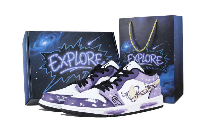 Jordan Jordan Air Jordan 1 Ghostly Dream Abrasion Resistant Abrasion Resistant Low top Skateboard Shoes Unisex Purple