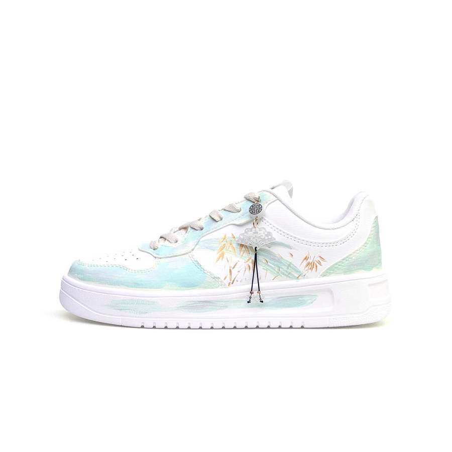 Anta Easy Coverage Slip Resistant Abrasion Resistant Low top Skateboard Shoes Unisex White Green