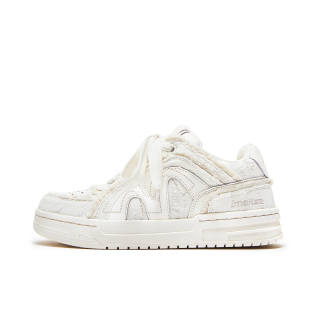IMARSE Distressed Collection 'M' White Sneakers Abrasion Resistant, Breathable, Slip Resistant