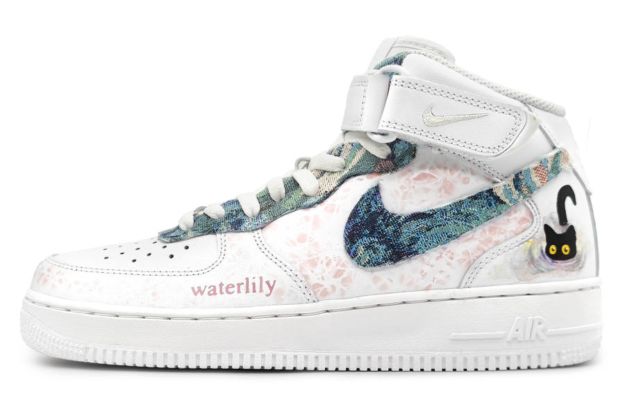 Nike Nike Air Force 1 Coverage Slip Resistant Abrasion Resistant Balance Mid top Skateboard Shoes Men's White Pink