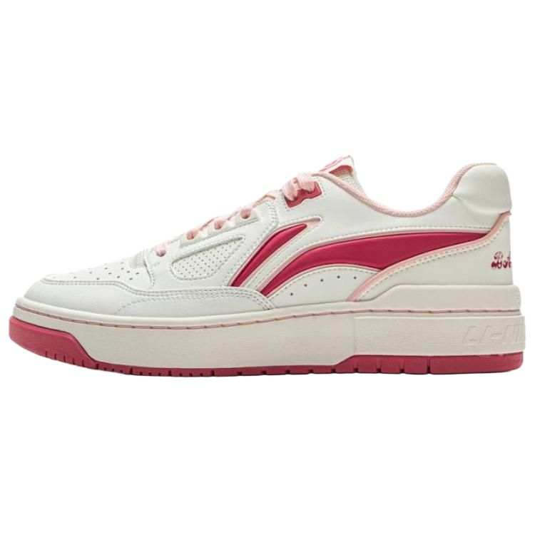 Li-Ning Li Ning Rising Stars Slip Resistant Abrasion Resistant Low top Skateboard Shoes Unisex White Pink