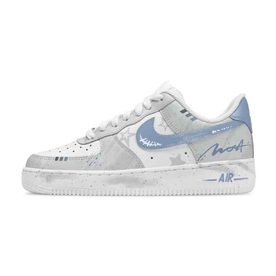 Nike Nike Air Force 1 Love Of Blue Gray Abrasion Resistant Low top Skateboard Shoes Unisex Gray Blue