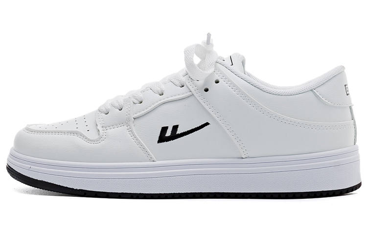 Warrior Synthetic Leather Lightweight Height Increasing Low top Skateboard Shoes Unisex White