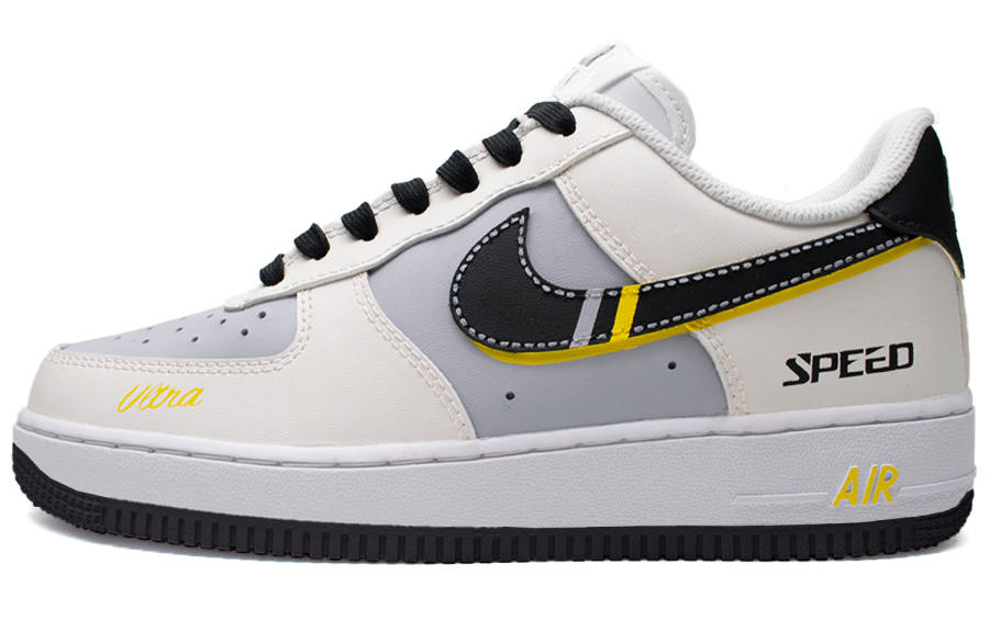 Nike Nike Air Force 1 Low Artra Low top Skateboard Shoes Men's Black White Yellow