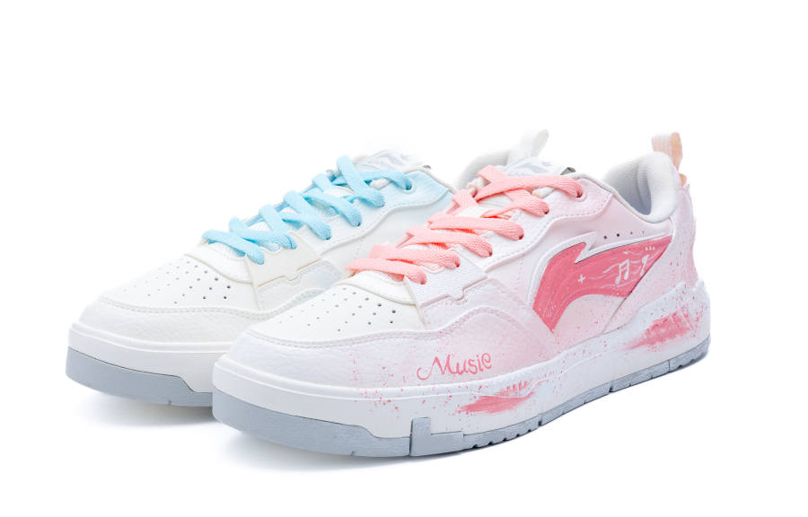 Li-Ning Li Ning Original Era Slip Resistant Abrasion Resistant Low top Skateboard Shoes Men's Blue Pink Mismatched