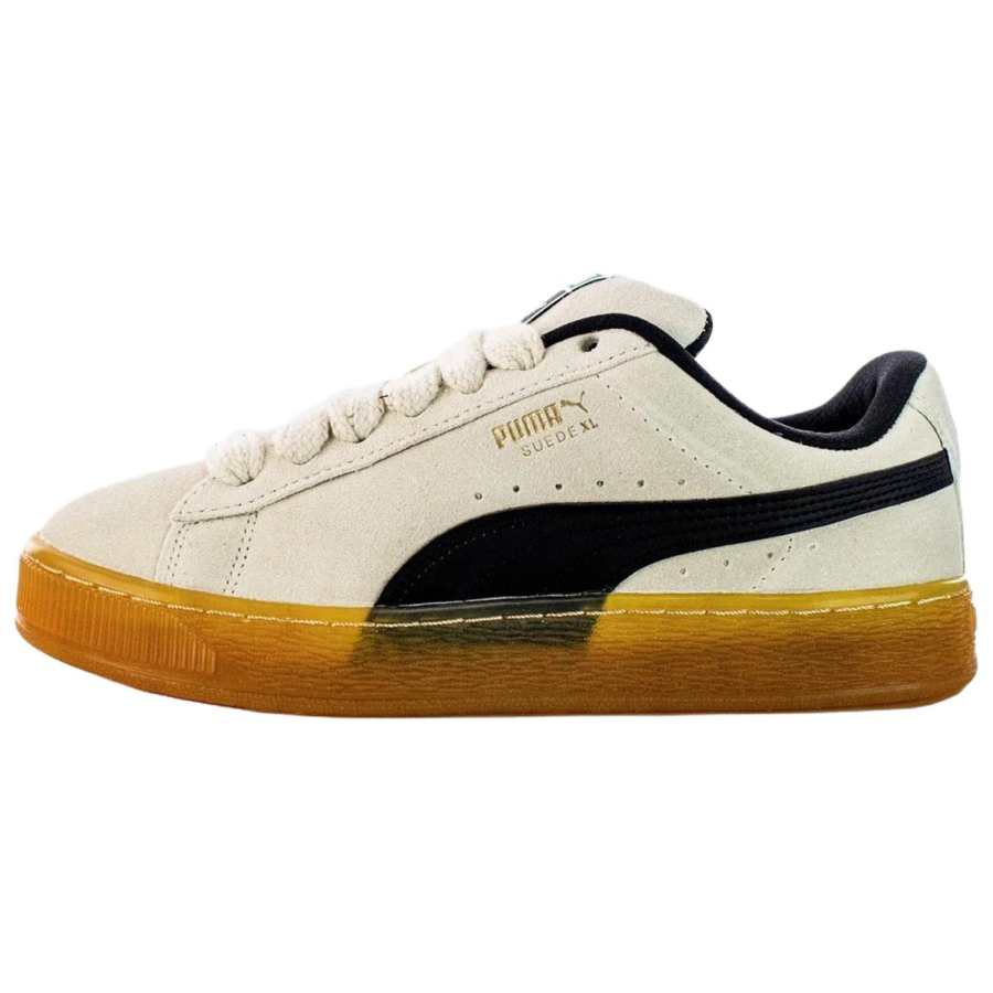 PUMA Suede XL Low top Skateboard Shoes Unisex Beige Black