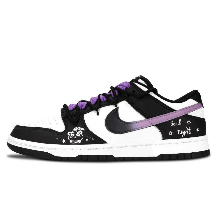 Nike Nike Dunk Black White, Night Star Abrasion Resistant Abrasion Resistant Low top Skateboard Shoes Unisex Purple