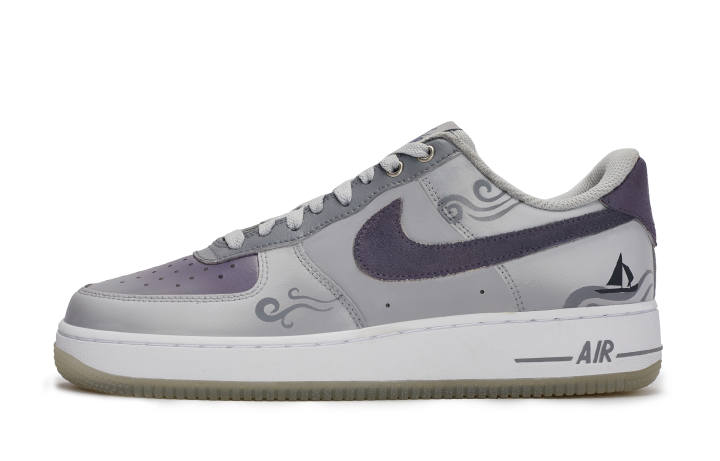 Nike Nike Air Force 1 Slip Resistant Abrasion Resistant Low top Skateboard Shoes Men's Gray
