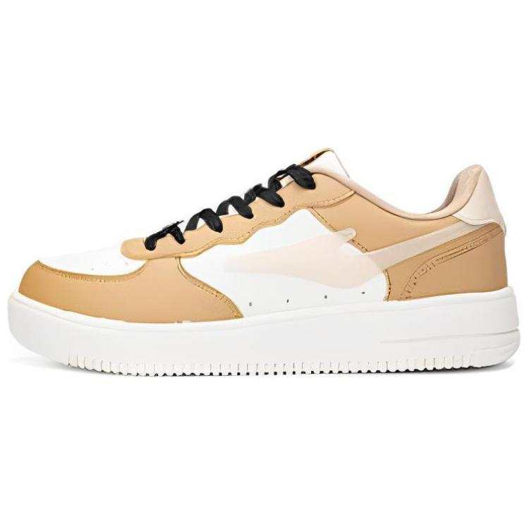 Erke Slip Resistant Abrasion Resistant Low top Skateboard Shoes Men's White Brown