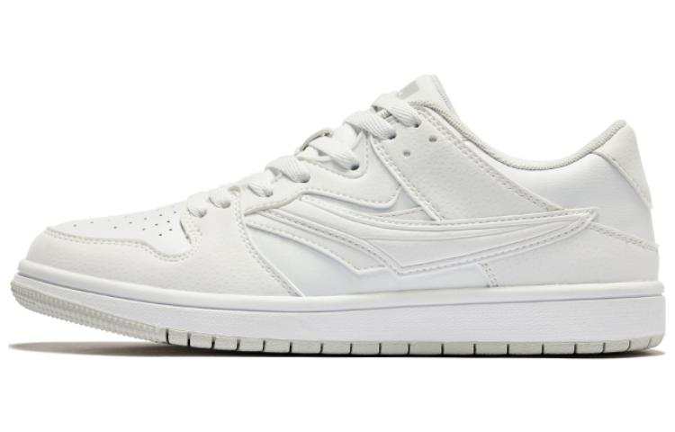 QIAODAN Slip Resistant Cushioning Abrasion Resistant Low top Skateboard Shoes Men's White