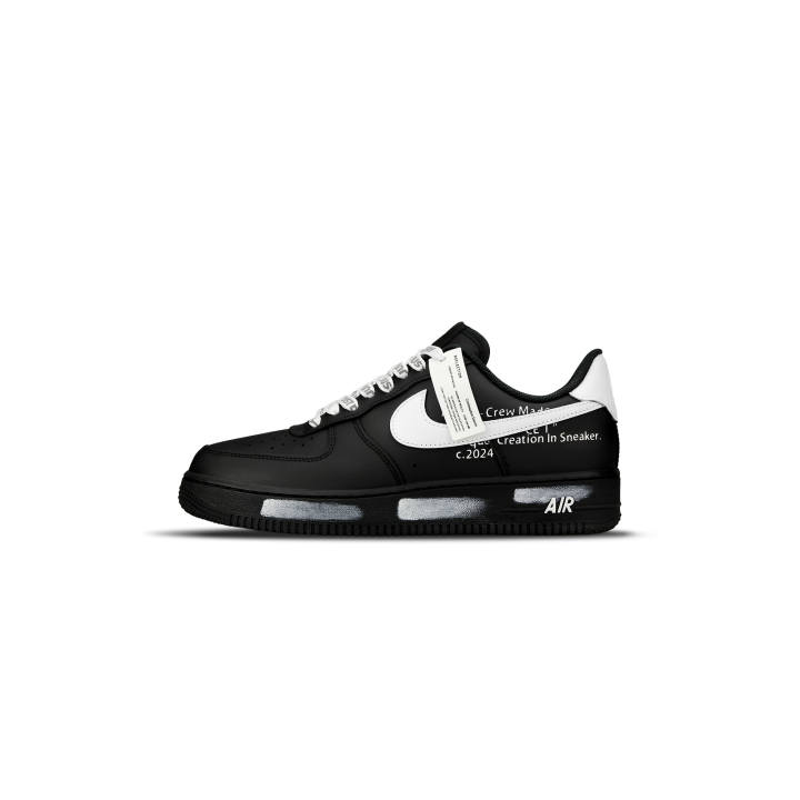 Nike Nike Air Force 1 Slip Resistant Abrasion Resistant Low top Skateboard Shoes Unisex Black White