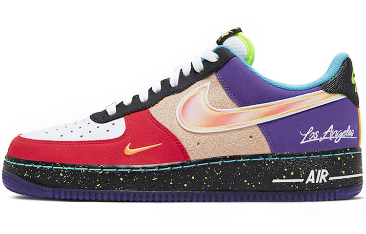 Nike Nike Air Force 1 'What The LA' Los Angeles Low top Skateboard Shoes Men's Red Pink Purple