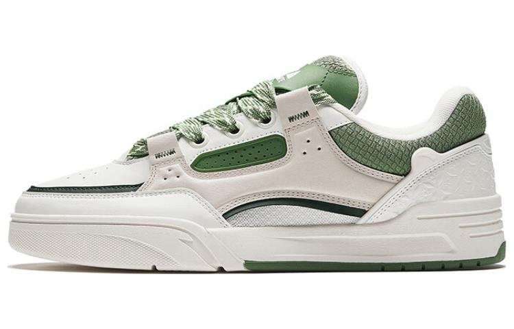 Anta Slip Resistant Cushioning Low top Skateboard Shoes Men's White Green