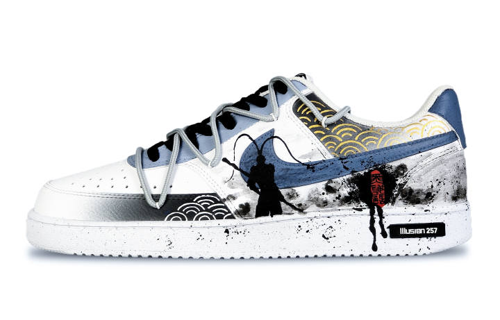 Nike Nike Court Vision 1 Low Phantom Realm, The Victorious Fighting Buddha Slip Resistant Low top Skateboard Shoes Men's