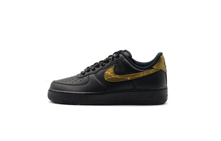 Nike Nike Air Force 1 Comfortable Cushioning Impact Resistance Low top Skateboard Shoes Unisex Black
