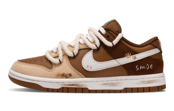 Nike Nike Dunk Bear Security Slip Resistant Abrasion Resistant Low top Skateboard Shoes Unisex Brown
