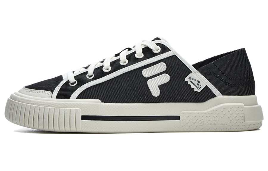 FILA FUSION Wallride Comfortable Low top Skateboard Shoes Men's Black White