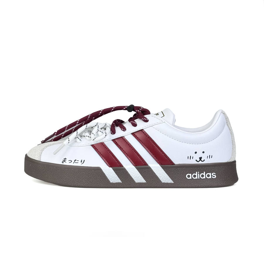 Adidas Adidas Vl Court Classic Lucky Trendy Bear Abrasion Resistant Low top Skateboard Shoes Unisex Red