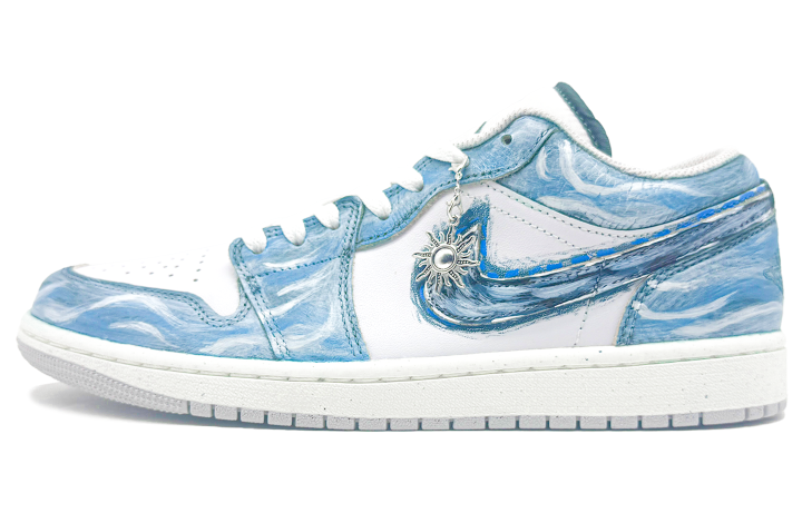 Jordan Jordan Air Jordan 1 Abrasion Resistant Low top Skateboard Shoes Unisex Blue White