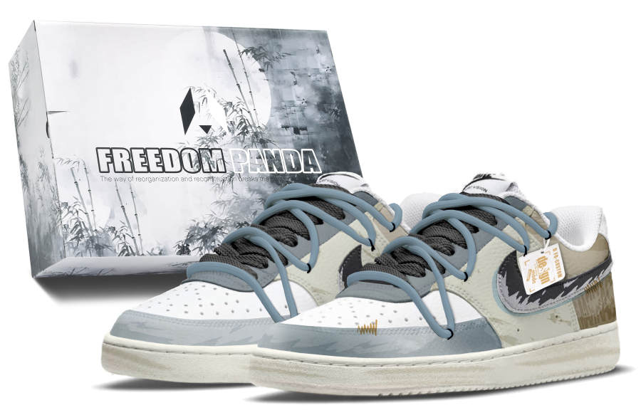Nike Nike Court Vision 1 Slip Resistant Cushioning Low top Skateboard Shoes Men's Gray Blue