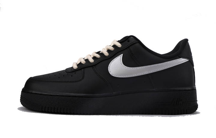 Nike Nike Air Force 1 Coverage Slip Resistant Lightweight Low top Skateboard Shoes Unisex Black