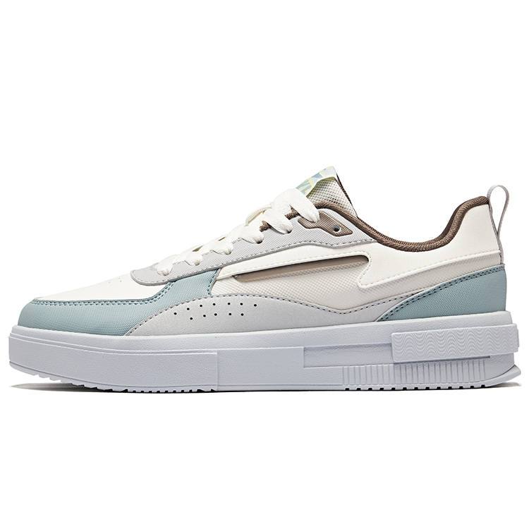 Erke Slip Resistant Abrasion Resistant Low top Skateboard Shoes Men's White Blue