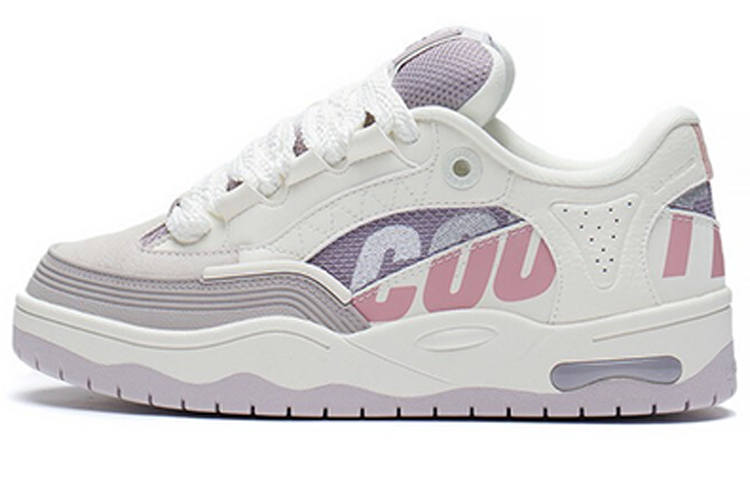 Li-Ning Li Ning CF Tracing Slip Resistant Cushioning Abrasion Resistant Low top Skateboard Shoes Women's White Purple