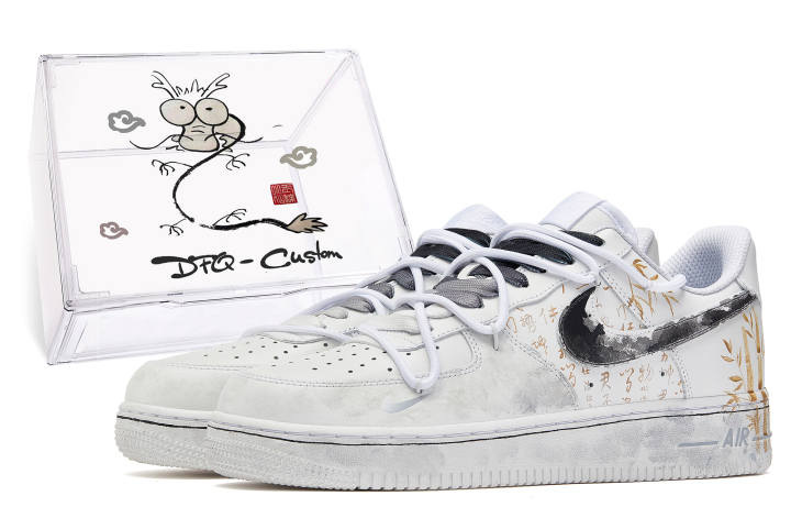 Nike Nike Air Force 1 Skateboard Shoes Men's Low Top Gray/White/Gold