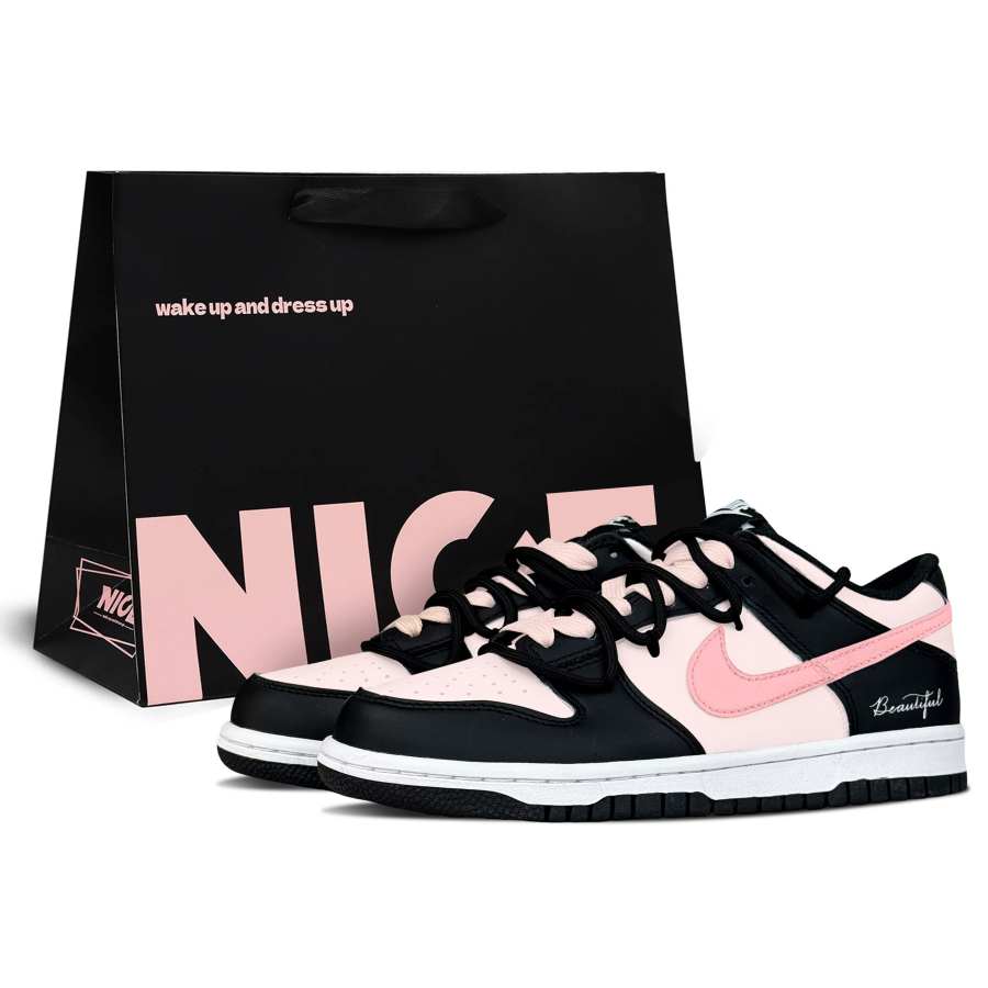 Nike Nike Dunk Abrasion Resistant Lightweight Low top Skateboard Shoes Women's Pink Black