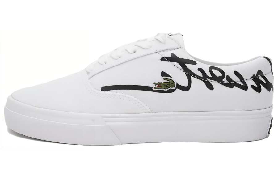 LACOSTE Leather Low top Skateboard Shoes Women's White