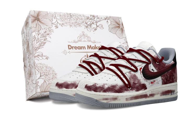 Nike Nike Air Force 1 Skateboard Shoes Women's Low Top White/Burgundy