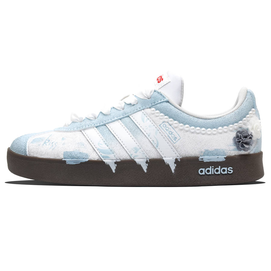 Adidas Adidas VL COURT 2.0 Sun Island, Moon Among Flowers Leather Wear resistant And Lightweight Low top Skateboard Shoes